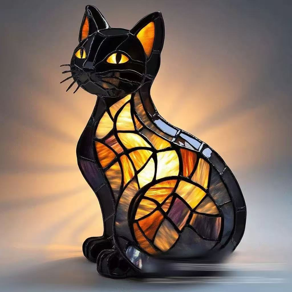 🐱🐶Орнаменти от смола, LED нощна лампа, изкуство, статуетка на животно, креативна декорация за офис, дом, ключ с USB гнездо