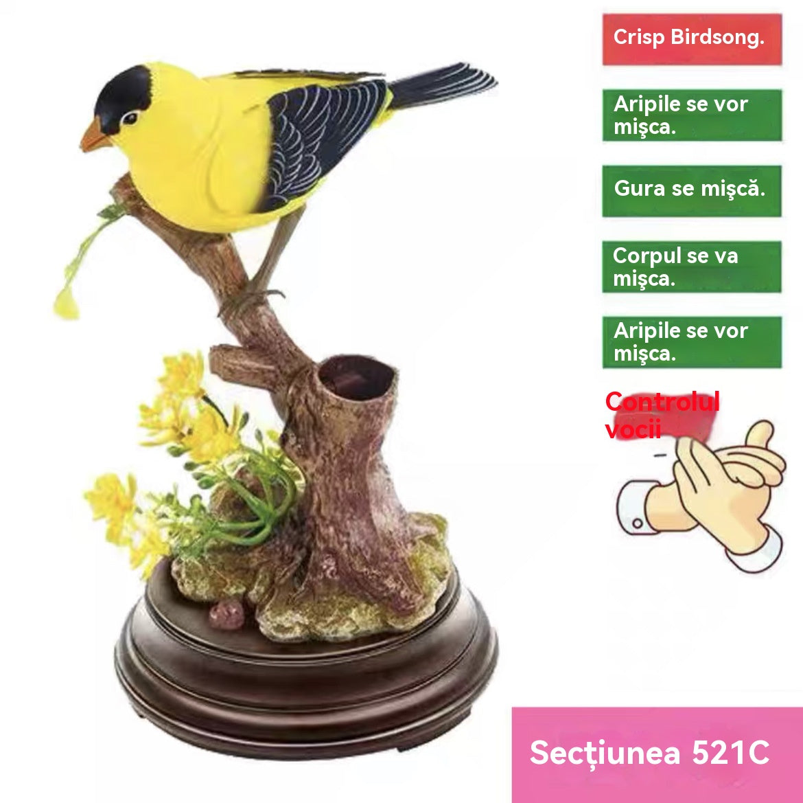🦜🐦🐦【Скорошни горещи продажби】Креативни, сладки, гласово контролирани орнаменти с птици за декорация на настолния компютър.