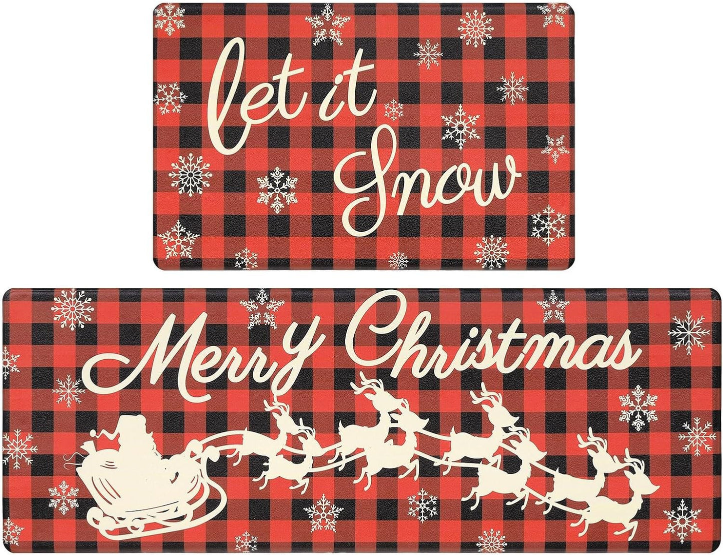 🌲🎁🤶【2 PC】【40*60+40*120cm】Новата коледна стая кухня стая кухненска врата устойчиви на петна декоративни постелки