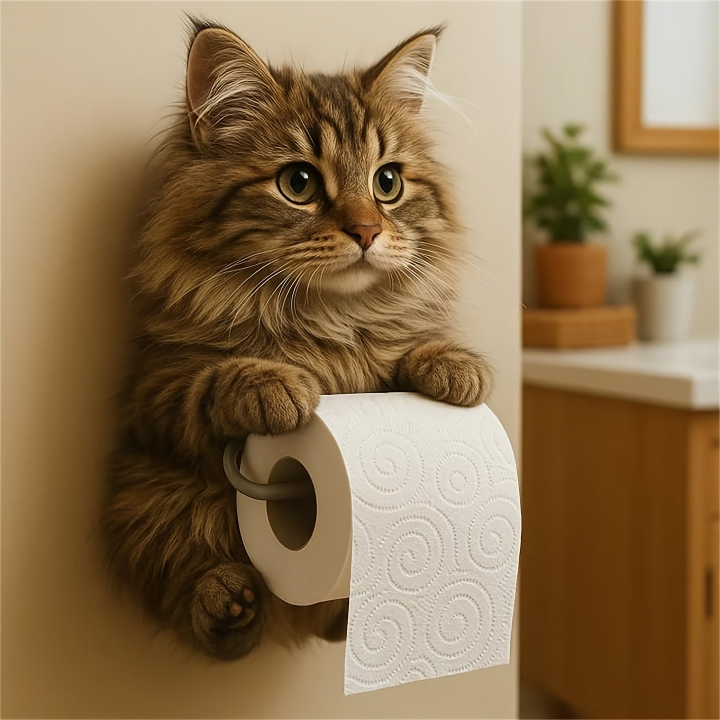 🐱【Гореща разпродажба】Държач за тоалетна хартия със сладък котешки мотив