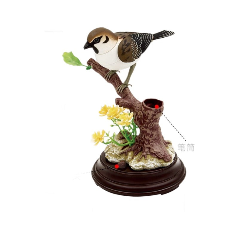 🦜🐦🐦【Скорошни горещи продажби】Креативни, сладки, гласово контролирани орнаменти с птици за декорация на настолния компютър.