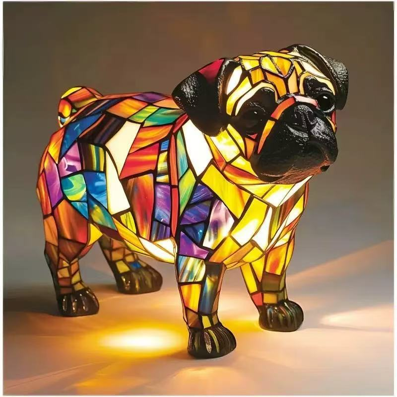 🐱🐶Орнаменти от смола, LED нощна лампа, изкуство, статуетка на животно, креативна декорация за офис, дом, ключ с USB гнездо