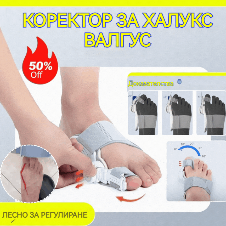 π¦΅Π Π΅Π³ΡΠ»ΠΈΡΡΠ΅ΠΌ ΠΊΠΎΡΠ΅ΠΊΡΠΎΡ Π·Π° ΠΏΠ°Π»ΡΠΈ Π½Π° ΠΊΡΠ°ΠΊΠ° Π·Π° Hallux Valgus