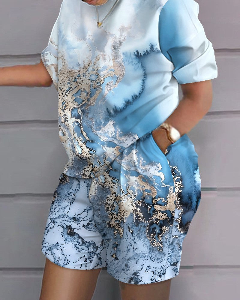 😍 Garnitur casual w stylu hip-hopowym (top + spodenki)