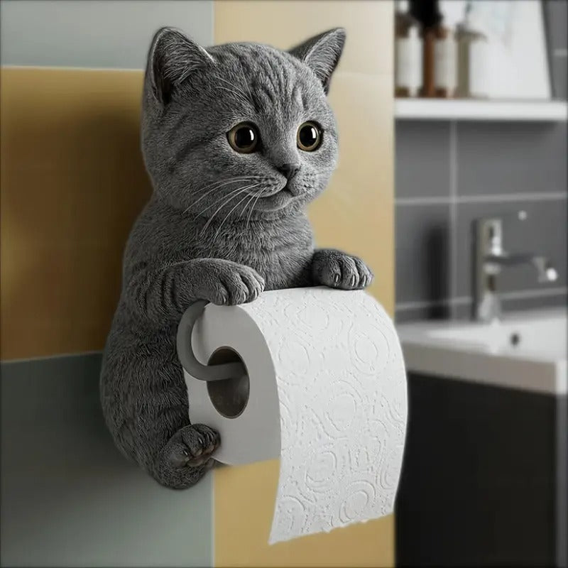 🐱【Гореща разпродажба】Държач за тоалетна хартия със сладък котешки мотив