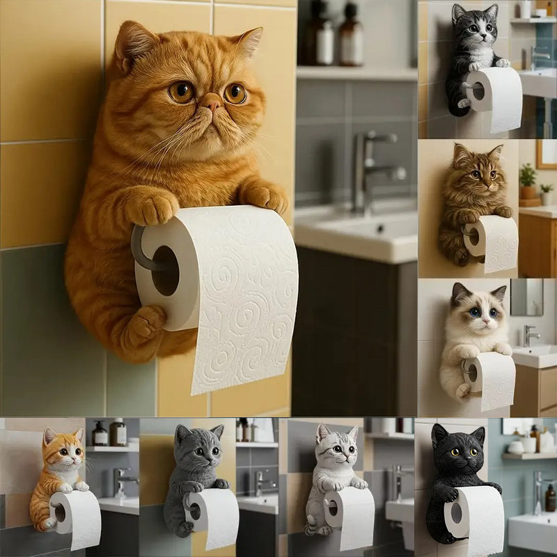 🐱【Гореща разпродажба】Държач за тоалетна хартия със сладък котешки мотив