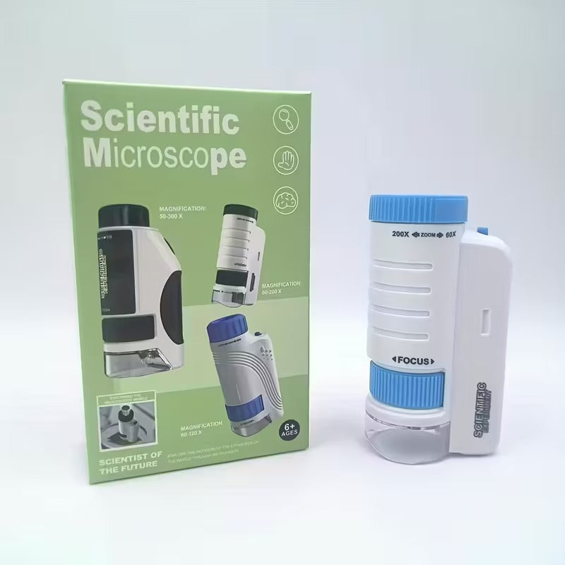 Ръчен мини микроскоп с LED светлина за тийнейджъри - преносима образователна научна играчка