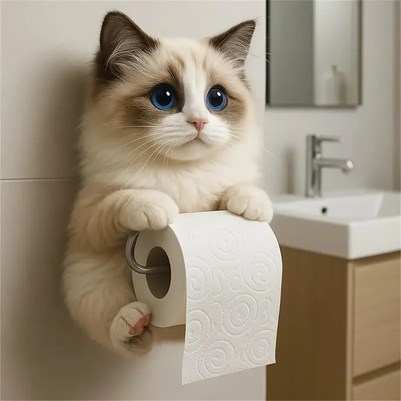 🐱【Гореща разпродажба】Държач за тоалетна хартия със сладък котешки мотив