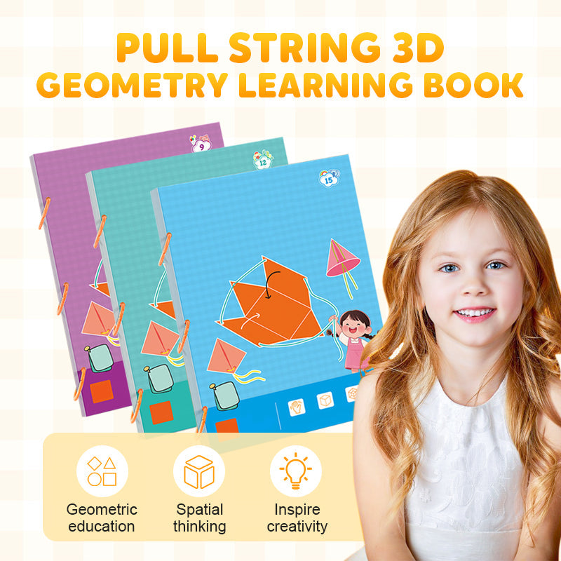 🔥Нови подобрения👶✨Книга за 3D геометрично обучение „Дърпане на конец“
