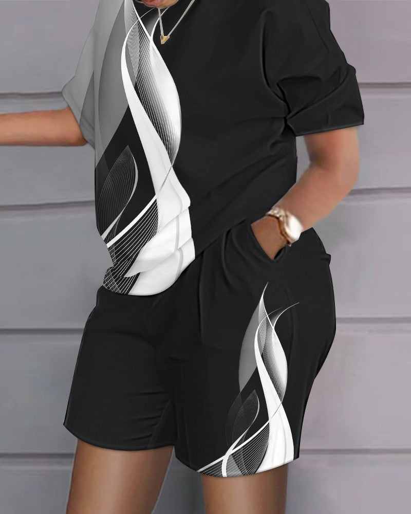 😍 Garnitur casual w stylu hip-hopowym (top + spodenki)