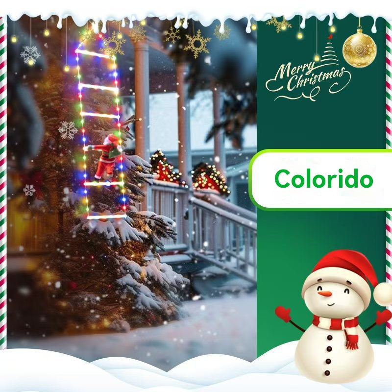 🌲🎅LED стълбищна лампа „Дядо Коледа“ - коледна украса за открито и закрито, захранвана от слънчева и USB енергия