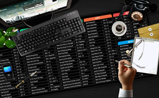 [Купи 1, вземи 1] Подложка за мишка с клавишни комбинации, голяма подложка за бюро, неплъзгаща се подложка за бюро