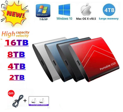 【16TB】💾🚀 Високоскоростен мобилен твърд диск 🖲 | Разширение на капацитета за съхранение на файлове и офис 🔝✨