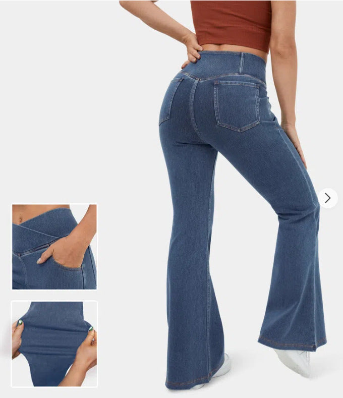 👖【XS-4XL】Дамски еластични дънки с висока талия