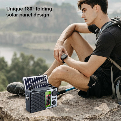 💥🏕️【Горещи продажби】Многофункционално преносимо радио, AM радио, Bluetooth твърда карта, многозонов звук