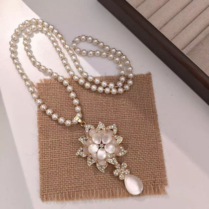 ☀✨Верижка за пуловер за есен/зима - елегантна висулка с кристална верижка