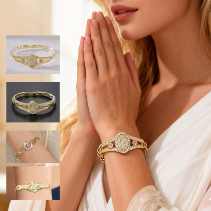 [Молитвена гривна] Кубообразна кристална емблема на Дева Мария, нежно бижу с верижка за жени, подходящо за ежедневно носене и като подарък.