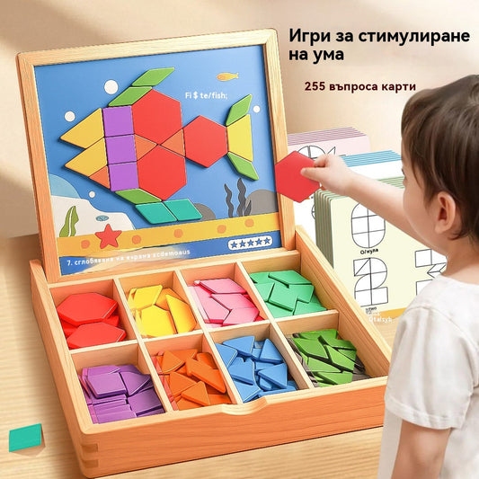✨✨Геометрични магнитни строителни кубчета Tangram