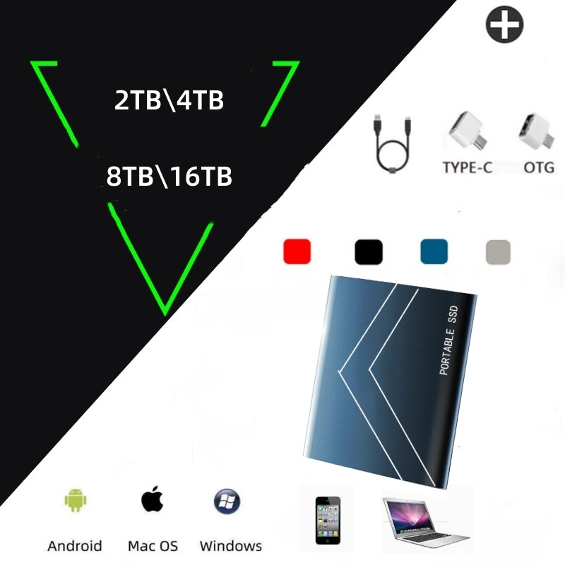 【16TB】💾🚀 Високоскоростен мобилен твърд диск 🖲 | Разширение на капацитета за съхранение на файлове и офис 🔝✨