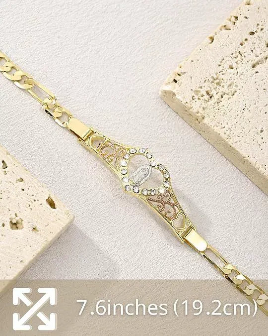 [Молитвена гривна] Кубообразна кристална емблема на Дева Мария, нежно бижу с верижка за жени, подходящо за ежедневно носене и като подарък.