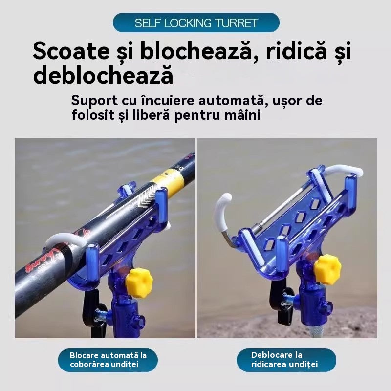🎣🐟Самозаключващ се държач за въдица с двойна употреба и купол за риболов на сушата и в морето, многофункционален държач за риболовна въдица