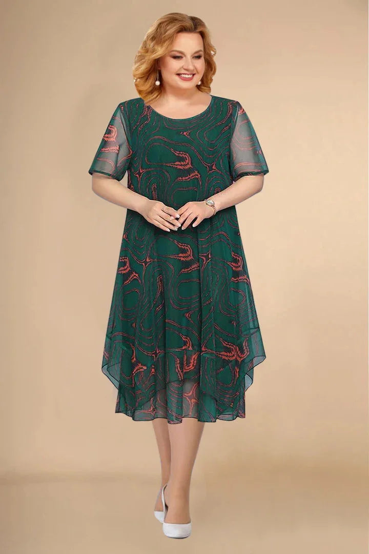 🌺【Най-продаван】【L-5XL】Нова лятна рокля от шифон с флорален принт 2025