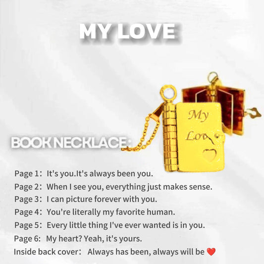【Купете 1, вземете 1 безплатно】Колие My Book, подходящо за дъщеря, син или приятелка, подарък за рожден ден, бижута за любов за завършване