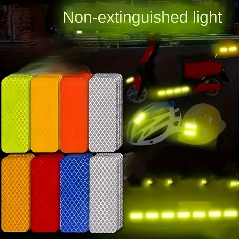 [100 броя] Флуоресцентни светлоотразителни стикери --- за велосипеди, автомобили, мотоциклети