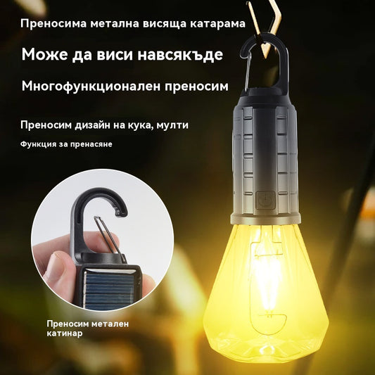 ✨【2 бр.】【Слънчева + Type-C】Многофункционална висяща външна лампа