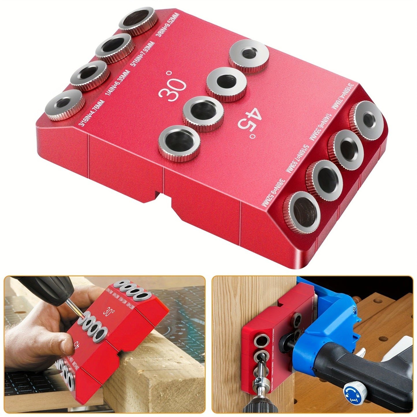 Позиционер за отвори за дървообработване 30° 45° 90° -- Многоъглов позиционер