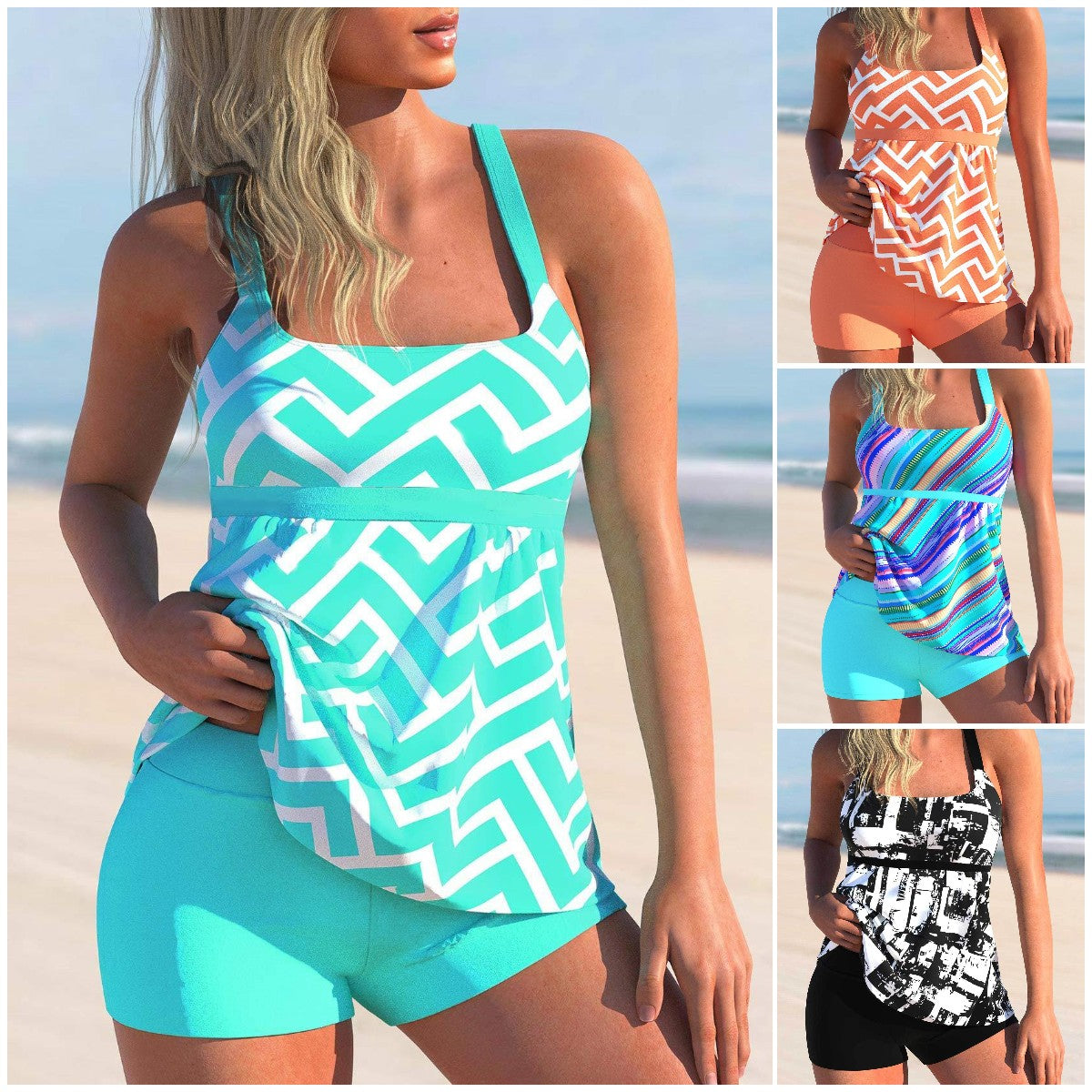 🏖️👙【Купете 1, вземете 1】🌴【S-6XL】Стилен бански с щампа, големи размери