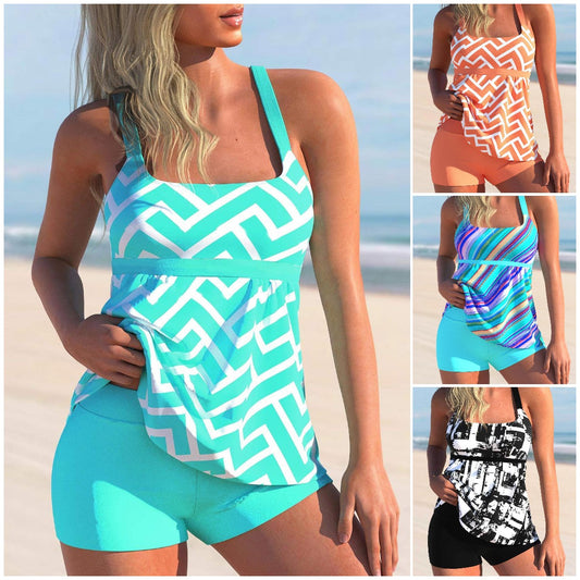 🏖️👙【Купете 1, вземете 1】🌴【S-6XL】Стилен бански с щампа, големи размери