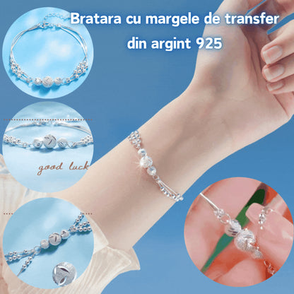 😀👉【Страхотни оферти🎉Купете 1, вземете 1 безплатно】✨Обикновена гривна от сребро 925 с многослойни трансферни мъниста