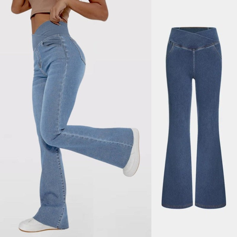 👖【XS-4XL】Дамски еластични дънки с висока талия
