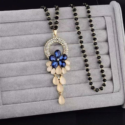 ☀✨Верижка за пуловер за есен/зима - елегантна висулка с кристална верижка