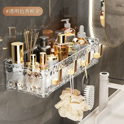 Луксозен стенен рафт за баня - съхранение без пробиване