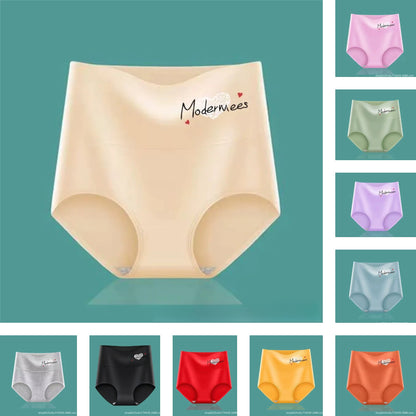 [Пакет от 10] Дамско бельо с висока талия от чист памук, за контрол на корема и повдигане на дупето, антибактериално и удобно, съдържа графен.