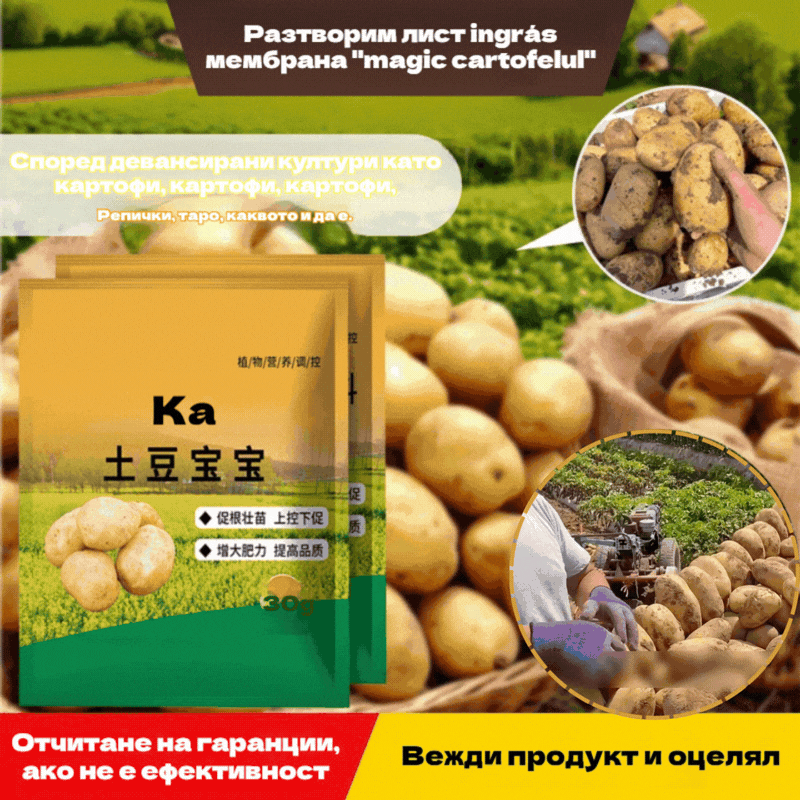 🍎🥔🧄【10 торби】Разтворим листен тор "Вълшебен картоф"｜За картофи, фъстъци, сладки картофи, репички, таро и лук - стимулира корените, увеличава производството.