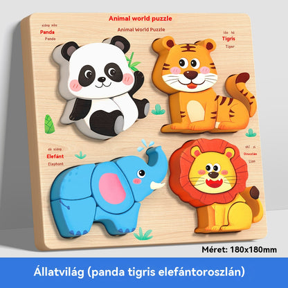 👧🏻🧩 Дървени 3D пъзели Монтесори за образование в ранна детска възраст