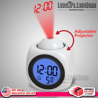 ⏰ Многофункционален проектор часовник — време, аларма, температура и време на стената или тавана