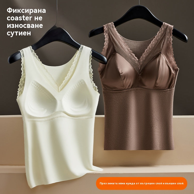 🥰🔥【купи продукт, вземи друг безплатно】Термо потник с вградени подплънки за сутиен, безшевен и с прилепнала кройка