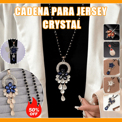 Верижка за пуловер за есен/зима - елегантна висулка с кристална верижка