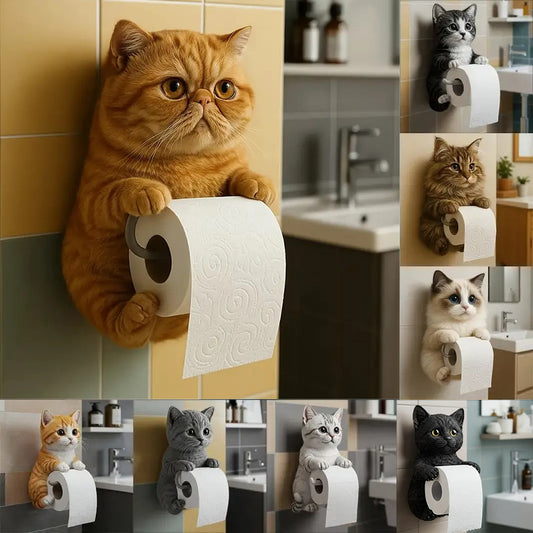 🐱【Гореща разпродажба】Държач за тоалетна хартия със сладък котешки мотив