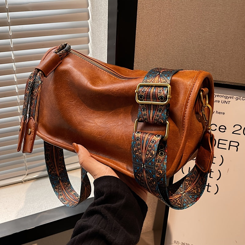 Модна чанта за рамо с голяма вместимост и широка презрамка