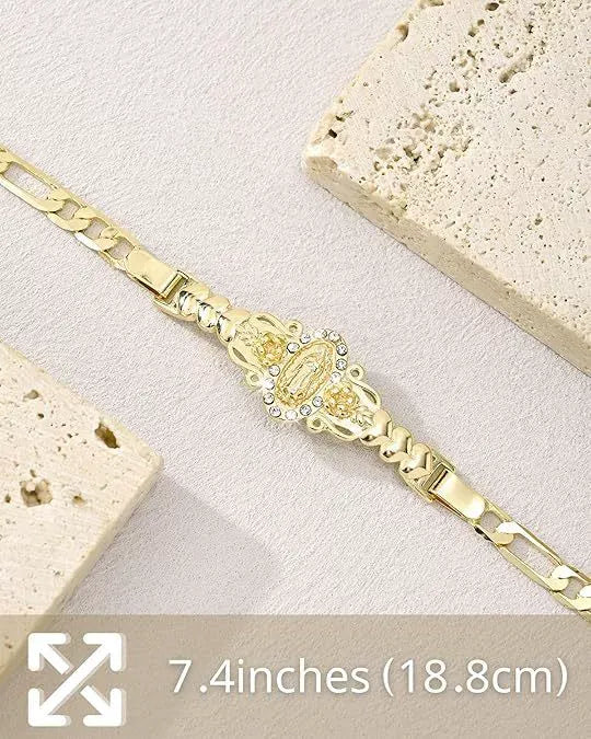 [Молитвена гривна] Кубообразна кристална емблема на Дева Мария, нежно бижу с верижка за жени, подходящо за ежедневно носене и като подарък.