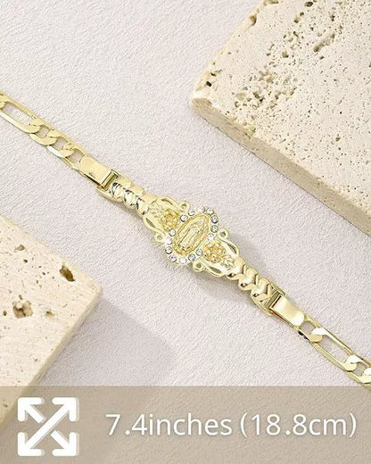 [Молитвена гривна] Кубообразна кристална емблема на Дева Мария, нежно бижу с верижка за жени, подходящо за ежедневно носене и като подарък.