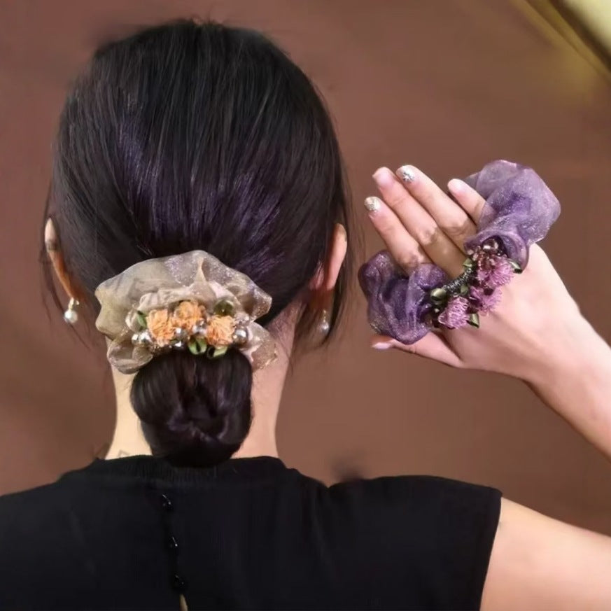 ✨【купете 1 безплатно 1】Модерна лента за глава с цветен перлен кок