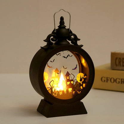 🔥💡（Комплект от три части）LED електронни свещи във форма на фенери за Хелоуин, декоративни елементи за създаване на атмосфера