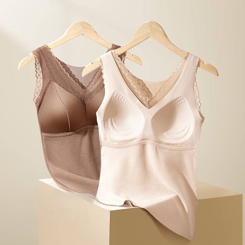 🥰🔥【купи продукт, вземи друг безплатно】Термо потник с вградени подплънки за сутиен, безшевен и с прилепнала кройка