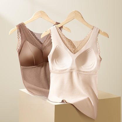 🥰🔥【купи продукт, вземи друг безплатно】Термо потник с вградени подплънки за сутиен, безшевен и с прилепнала кройка